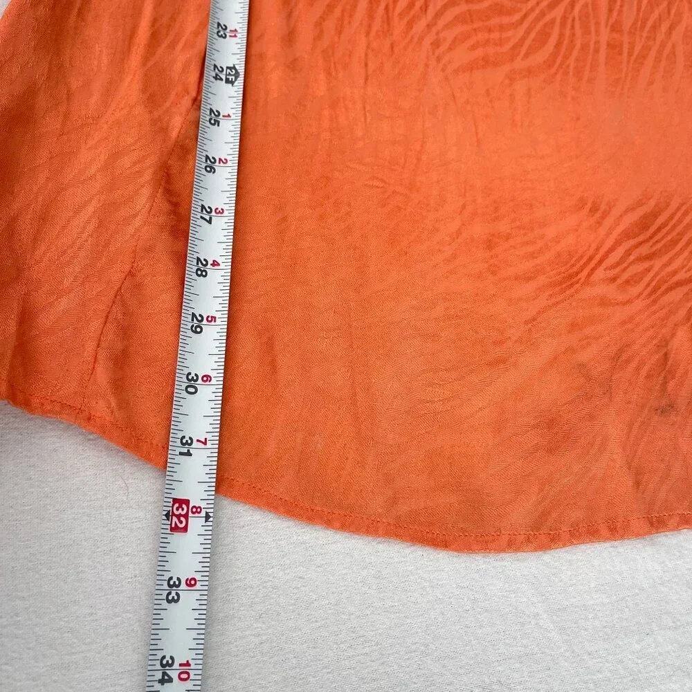 Motel Zebra Print Spaghetti Strap Side Slit Slip Dress Cantaloupe Orange Women S